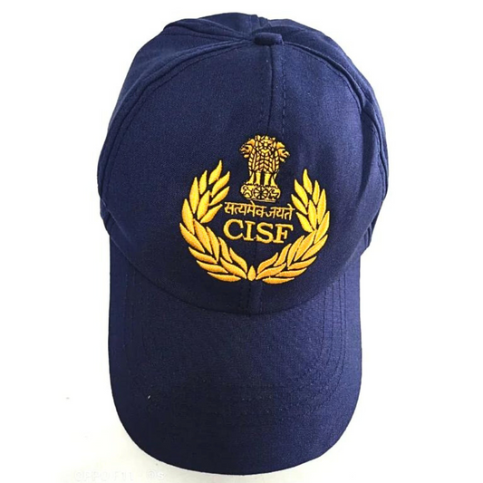 CISF Logo ASG Airport Sector Security NATO Style Unisex New Round Adjustable Blue P Cap