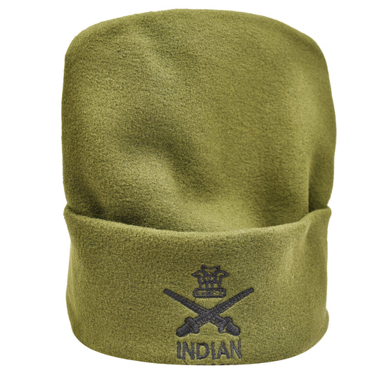 Indian Army Military Woolen Winter Traditional Army Style Rajputana Cap Unisex Olive Green Commando Soldiers Warm Topa Winter Season