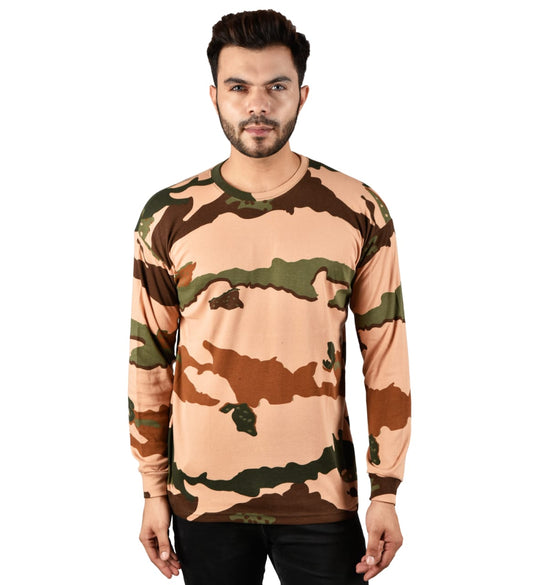 ITBP Unisex Camouflage Round Neck T Shirt Full Sleeve Army Military Defence