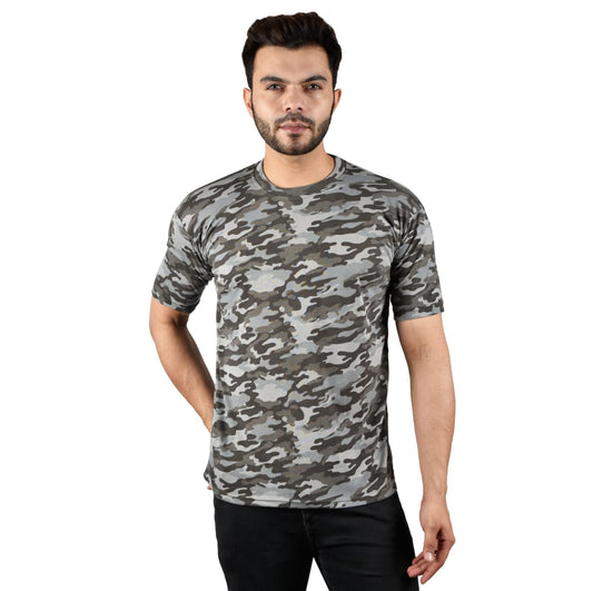 CRPF VSG Unisex Camouflage Round Neck T Shirt Half Sleeve Army Military Defence