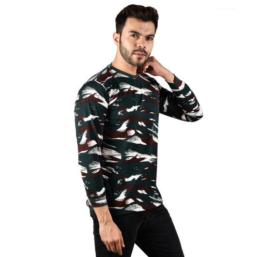 CRPF Unisex Camouflage Round Neck T Shirt Full Sleeve Army Military Defence