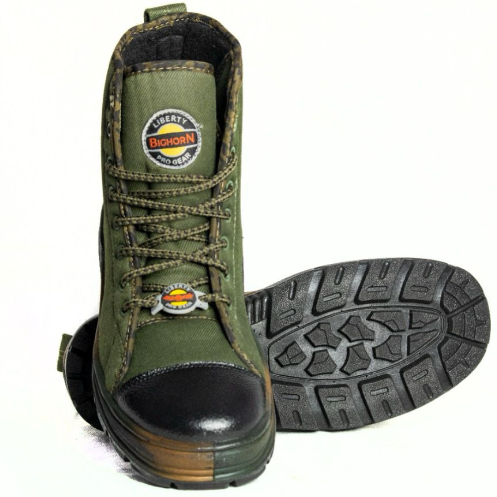 LIBERTY BigHorn Rafale Premium Jungle Shoe Boot PU Sole Olive Green Defence Military Boot