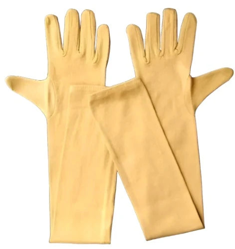 Premium Unisex Pale Yellow Cotton Arm Sleeves for Sun Protection | Scooter Driving | Full Hand Coverage Up to Elbow