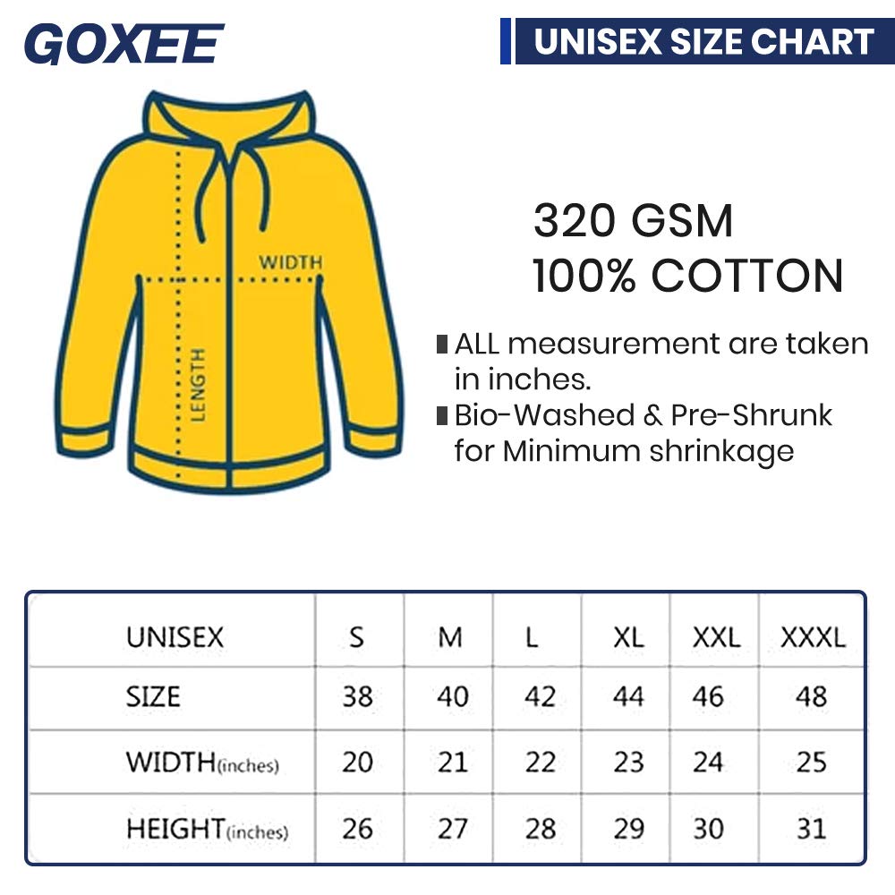 GOXEE Men's & Women's Indian Army Indian Flag Black/Blue Cotton Hooded Hoodie Sweatshirt